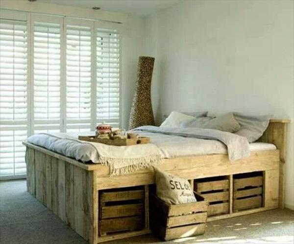 lit avec rangement en bois