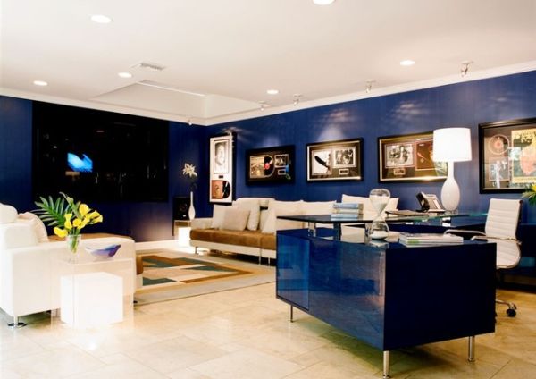 Idées de design de salons bleus 1