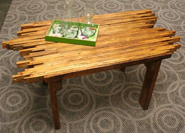 table réalisée avec du bois de palettes original