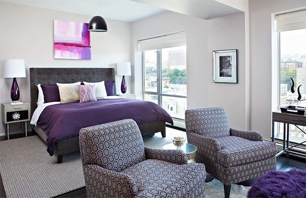 chambre vintage violette