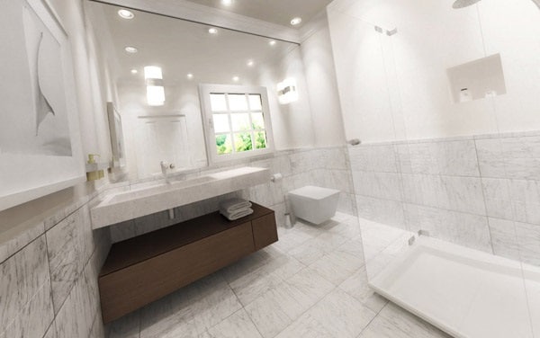 Idée salle de bain couleur gris clair
