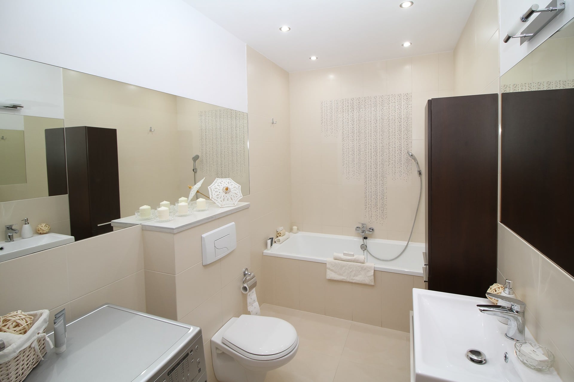 Le beige pour une salle de bain sobre